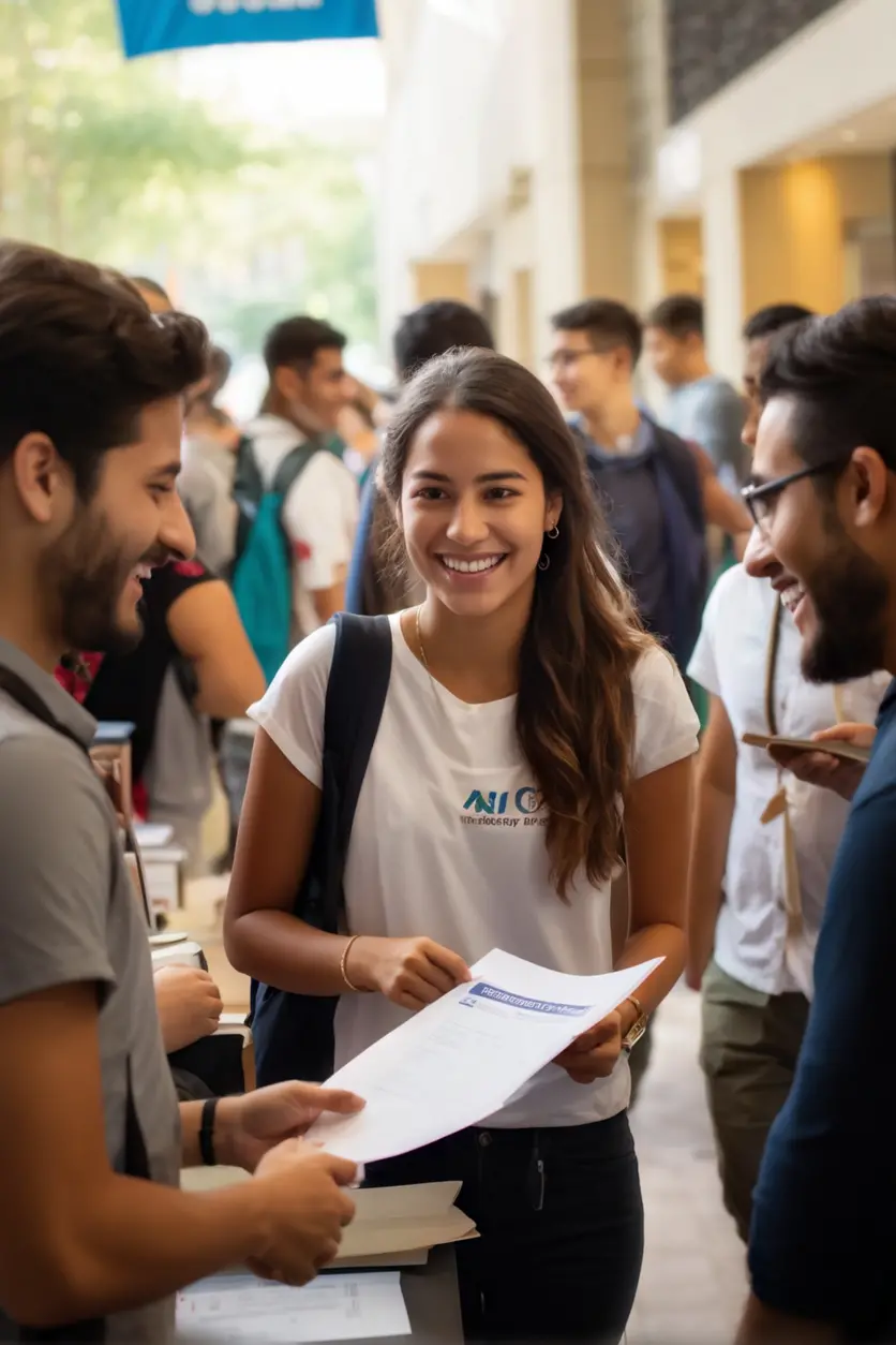 Estudiante internacional registrándose en una universidad en México