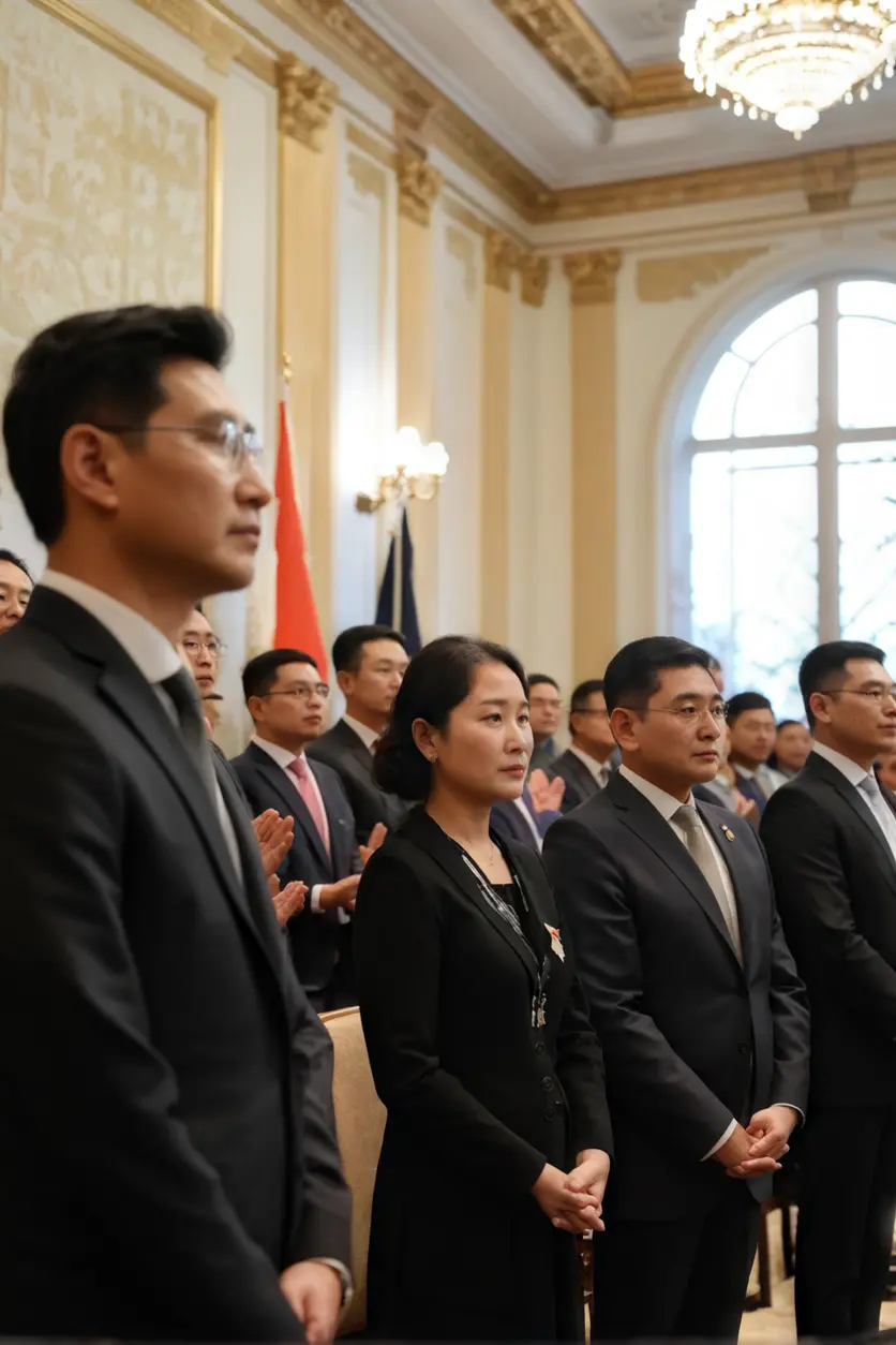 Nuevos ciudadanos levantando la mano derecha durante la ceremonia de juramentación.