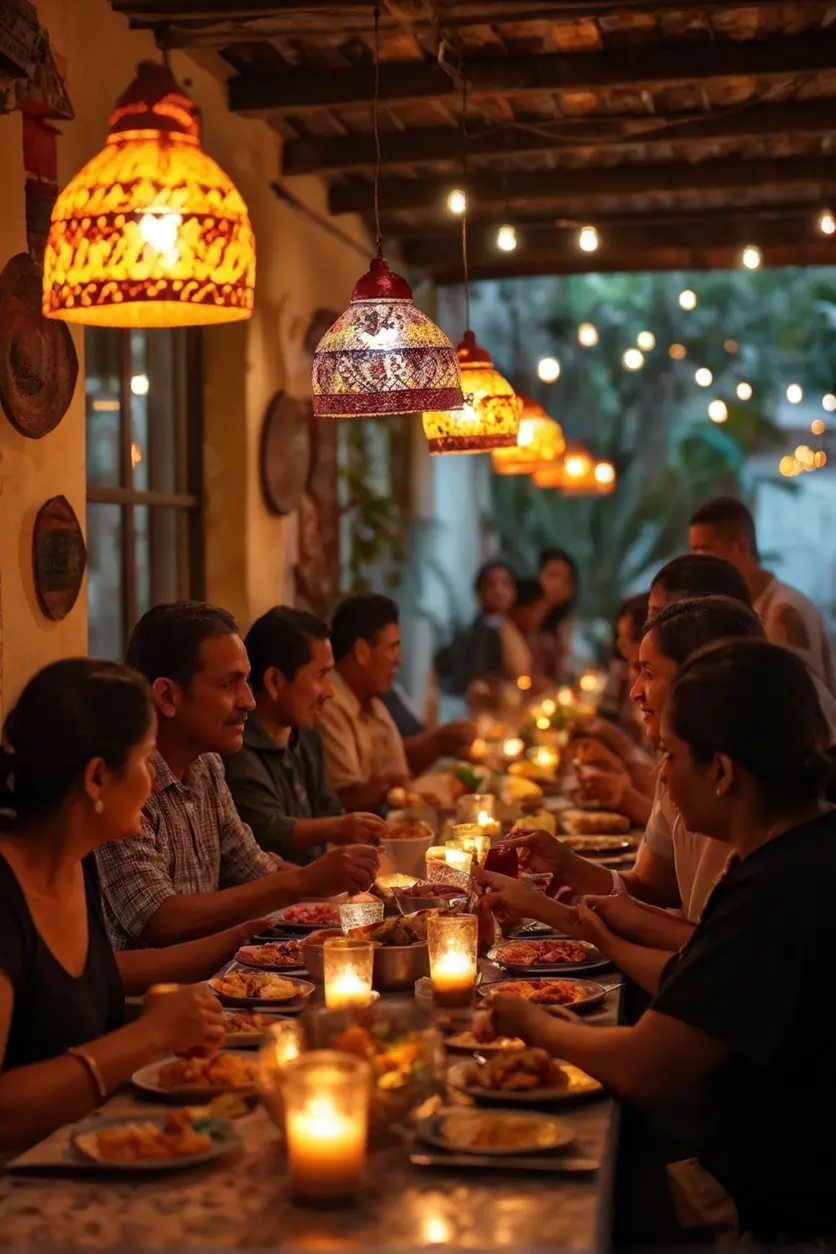 Personas compartiendo una comida en un comedor comunitario en México