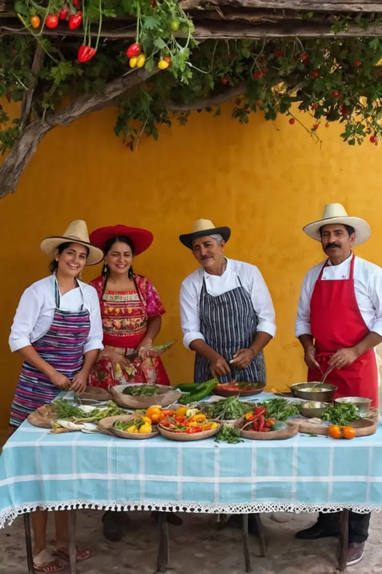 Clase de cocina tradicional mexicana con ingredientes frescos