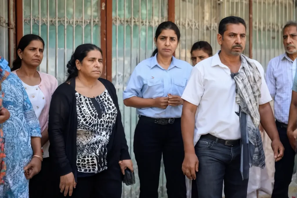 Familiares preocupados esperando fuera de un centro de detención migratoria