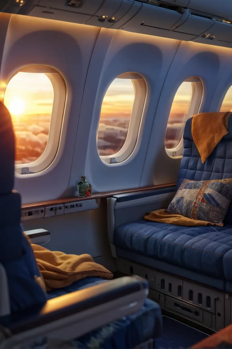 Vista desde el interior de un avión, simbolizando el inicio del viaje a México