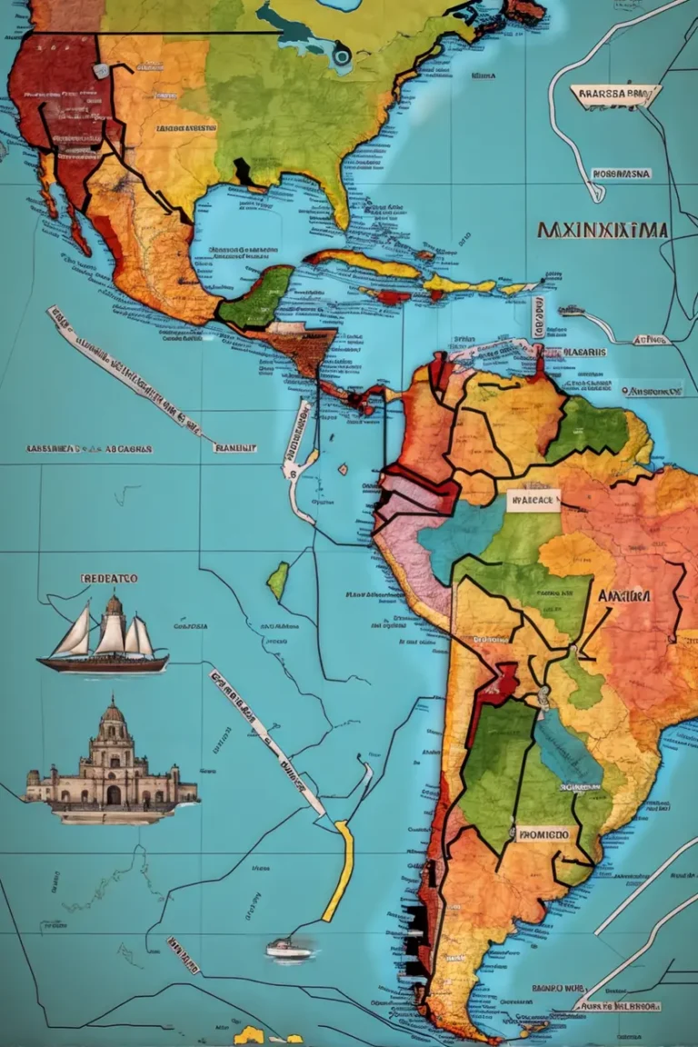 Mapa de México con rutas y marcadores destacando destinos importantes.
