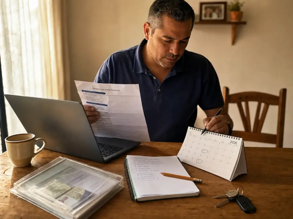 Derechos de los Migrantes que el INM No Te Explica 5 Hombre migrante revisando los requisitos de la solicitud de refugio ante COMAR en su casa