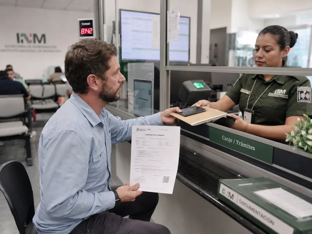 Requisitos de Visa para México, lo que Sí Pide el INM 9 Solicitante en la delegación del INM tramitando el canje de su visa por tarjeta de residente