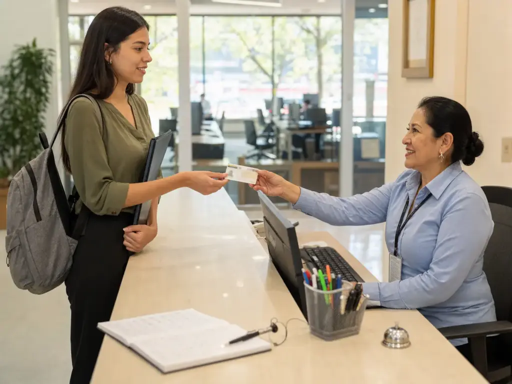 Requisitos Visitante Humanitario Quién Califica 2026 8 Mujer extranjera con tarjeta de visitante humanitario en su primer día de trabajo formal en México