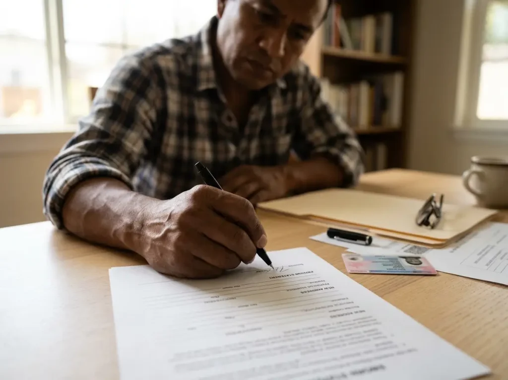 Residente extranjero firma bajo protesta de decir verdad el escrito del cambio de domicilio para el INM