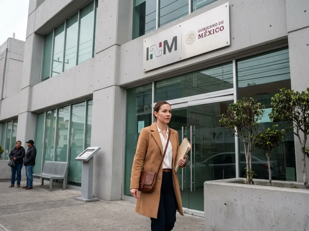 Extranjera llega a la oficina de representación del INM para presentar su aviso de cambio de domicilio