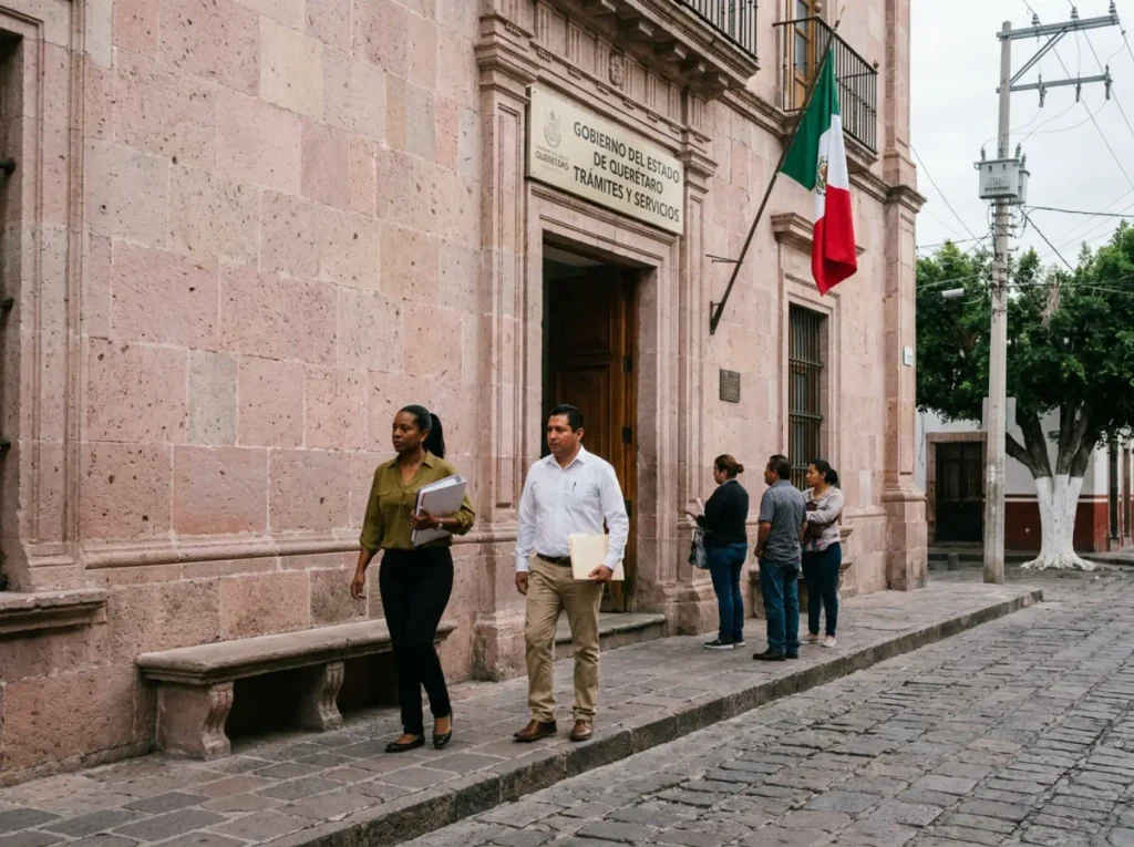 Residencia por Matrimonio con un Mexicano Paso a Paso 2 Pareja llegando a una oficina de gobierno en Querétaro para su trámite de residencia por matrimonio