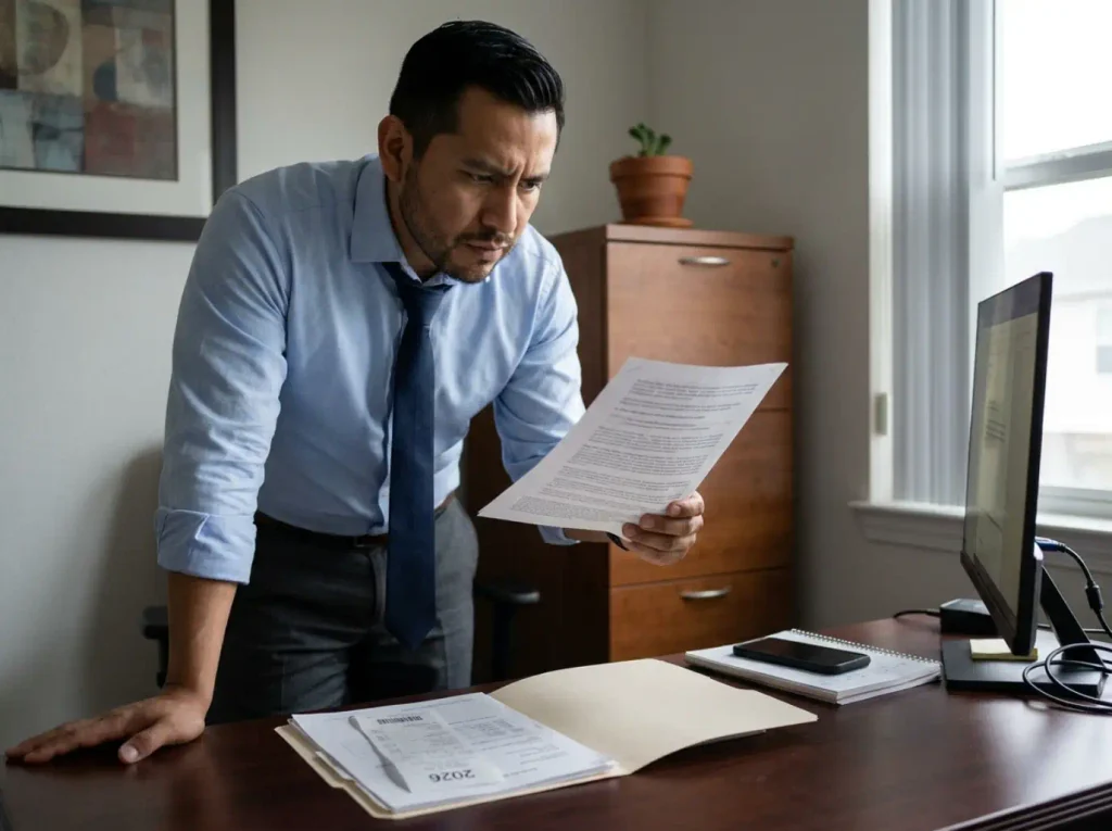 Residencia por Matrimonio con un Mexicano Paso a Paso 7 Abogado revisando los tiempos y una prevención del INM en un trámite de residencia por matrimonio