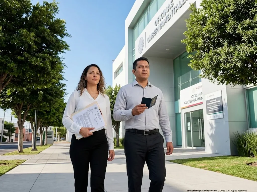 Abrir un Negocio en México como Extranjero Sin Perder la Visa 7 Pareja de extranjeros con documentos llega al INM Querétaro para canje de visa de residencia