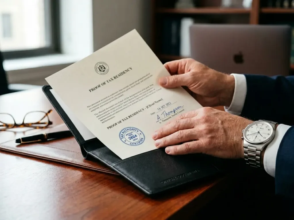 Tu residencia en México no evita pagar impuestos dos veces 4 Detalle de la constancia de residencia fiscal para acreditar situación legal en México.