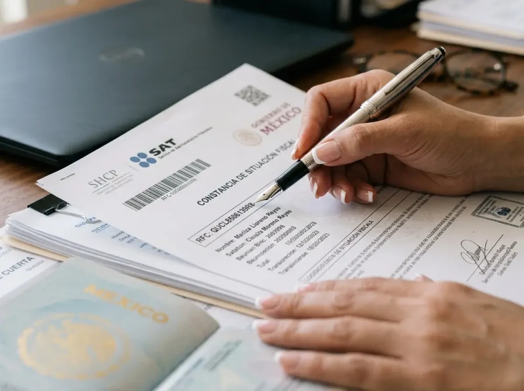Documentos migratorios pasaporte y RFC para hipoteca de residente temporal