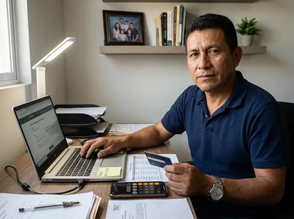 Regularización por Arraigo en Querétaro Paso a Paso 4 Pantalla mostrando costos de regularización migratoria y pago en portal INM 2026