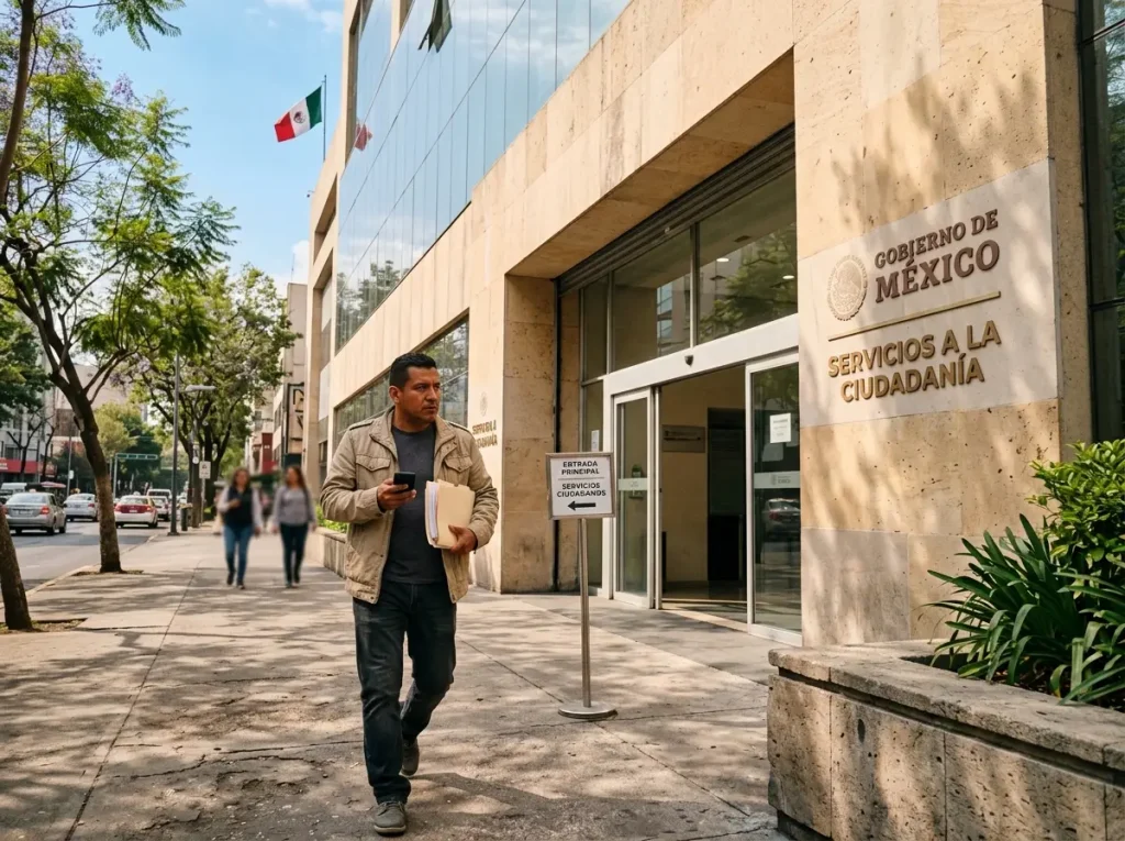 Fachada de una oficina del INM en México donde acudir según tu estatus migratorio