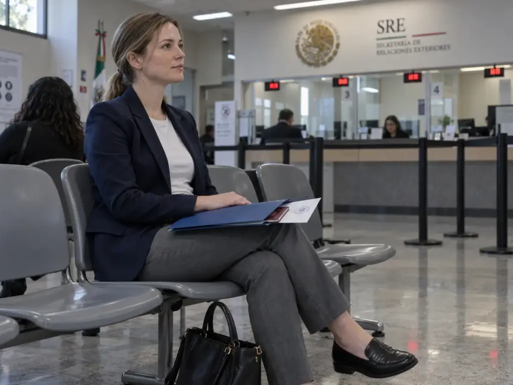 Visa de Visitante con Permiso para Trabajar en 5 Pasos 5 Ingeniera extranjera espera su entrevista consular con la autorización del INM para la visa de visitante con permiso