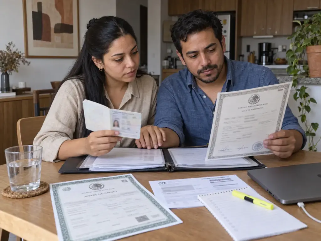 Qué Hacer si te Detienen en México con FMM Vencida 6 Pareja mexicana y extranjera revisa actas y documentos para regularizar por vínculo familiar tras vencer la FMM